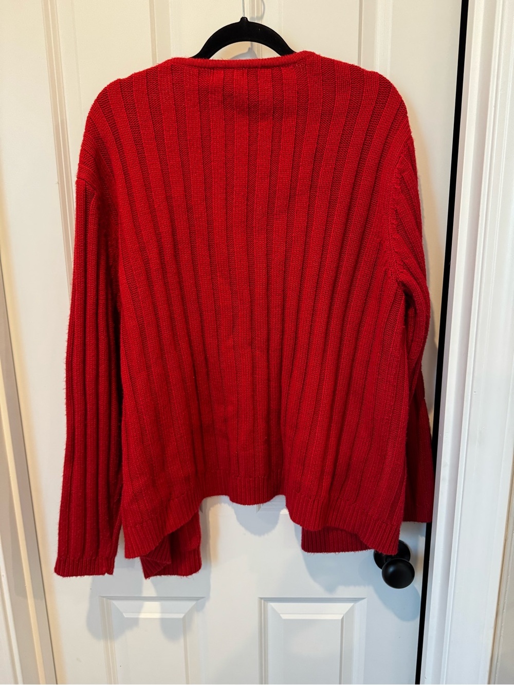 Classic Elements Red Ribbed Cable-Style Button Cardigan - Picture 4 of 4